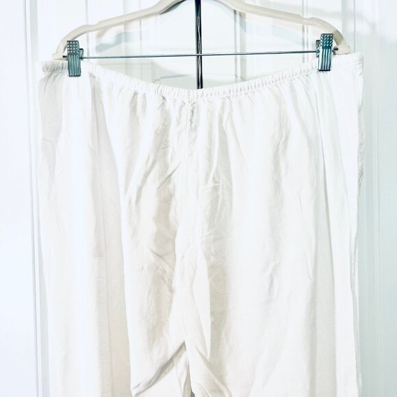 H&M Linen Blend Gauzy Pants in White (XL) New with Tag - Picture 7 of 10